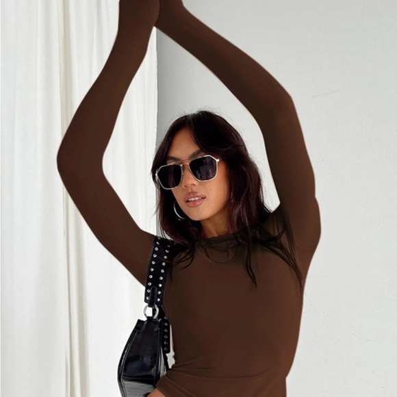 Cider NWT Brown Long Sleeve Women's Top - Picture 6 of 6